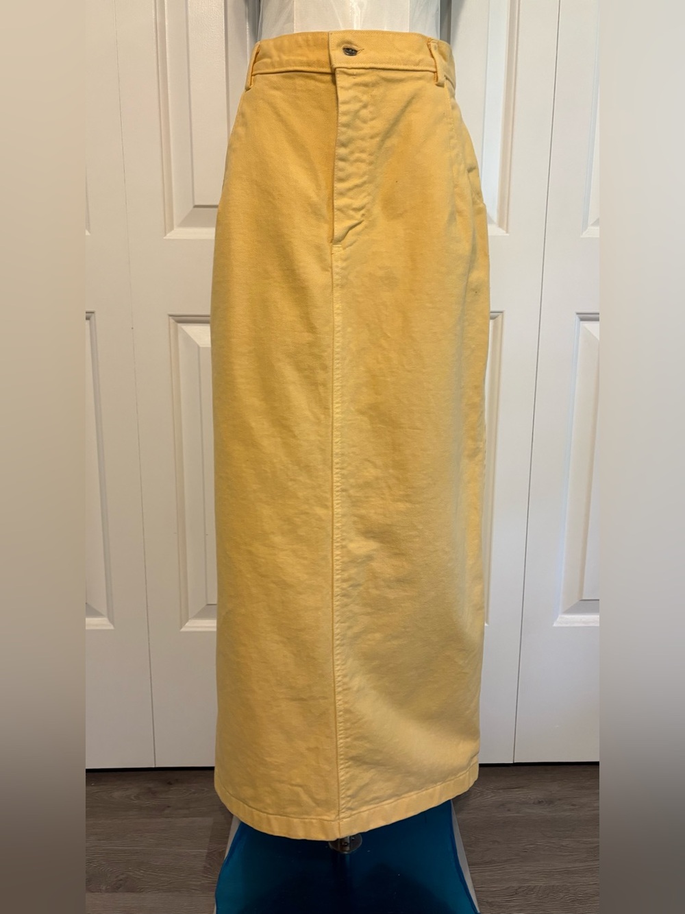 Vintage RUFF HEWN Long Sunny Yellow High-Waist Pencil Skirt